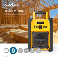 Nedis RDFM3100YW Rádió FM Bluetooth IPX5 15W 20 FM állomás 3,5 mm bemenet hordozó fogantyú #7