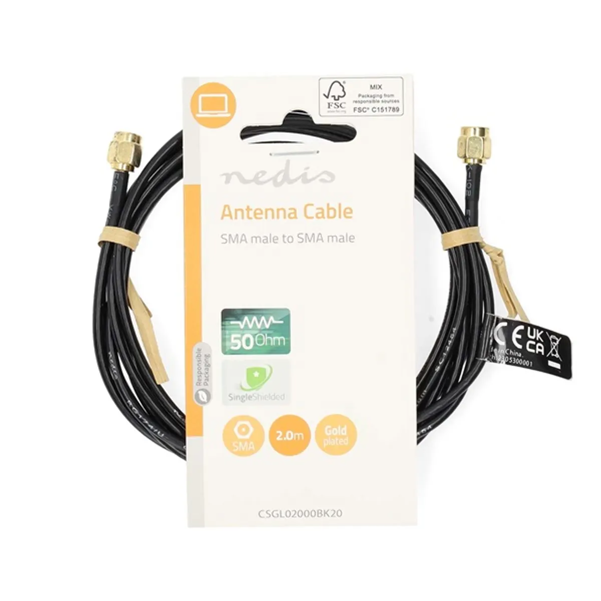 Nedis CSGL02000BK20 SMA kábel aranyozott 50 Ohm árnyékolt 2m #3