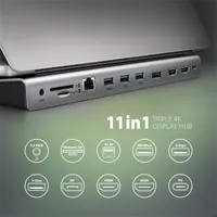 AXAGON HMC-4KX3 USB-C hub 11in1 3x HDMI 4K DisplayPort 100W PD RJ-45 SD microSD #5