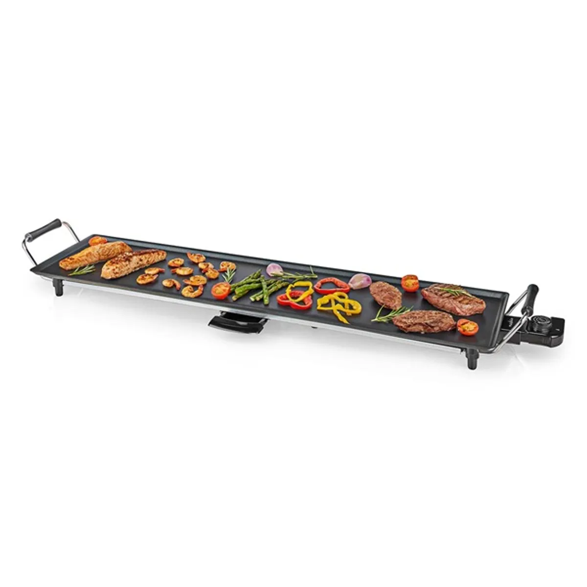 Nedis FCTE110EBK90 teppanyaki látványgrill 90x23 cm, 1800 W, állítható hőmérséklet, csepptálca, non-stick, 230 V #3