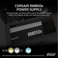 Corsair CP-9020296-EU RM850e 850W ATX 3.1 PCIe 5.1 Cybenetics Gold teljesen moduláris Zero RPM mód #2