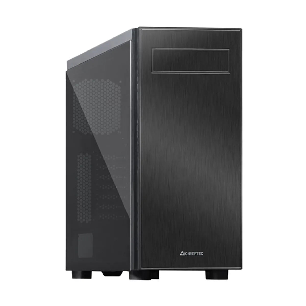 Chieftec AL-02B-TG-OP Hawk fekete edzett üveg oldalpanel alumínium előlap 1x5.25" külső 2x3.5" és 2x2.5" belső ATX mini ITX mATX #7
