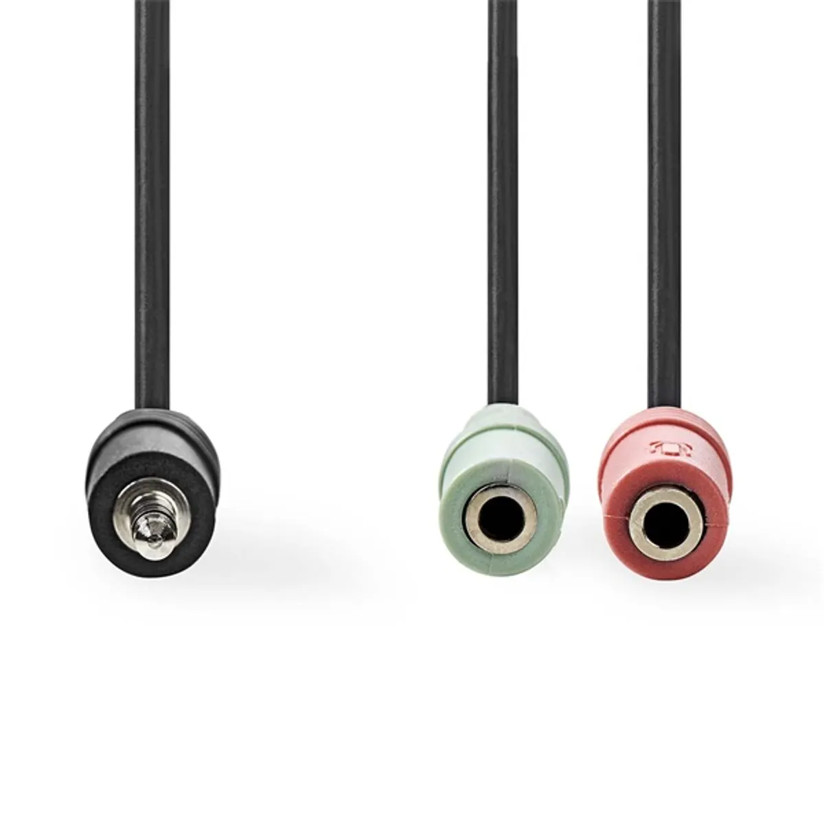 Nedis CAGP22150BK02 sztereó audio kábel, 3,5 mm-es dugó, 2x 3,5 mm-es anya, nikkelezett, 0,20 m, fekete #2