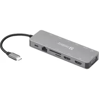 SANDBERG 136-45 USB-C 13-in-1 utazó dokkoló 2x HDMI VGA RJ-45 SD kártyaolvasó 100W PD #2