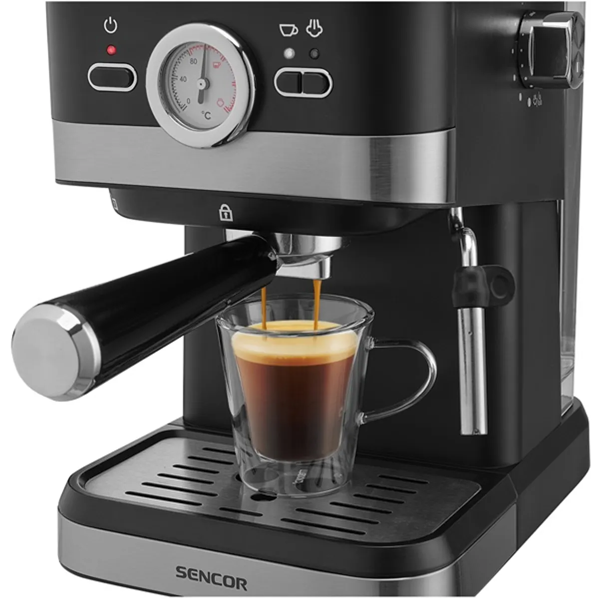 Sencor SES 1721BK Eszpresszó karos kávéfőző 20 bar 1,5 L 1050 W tejhabosító rendszer #7