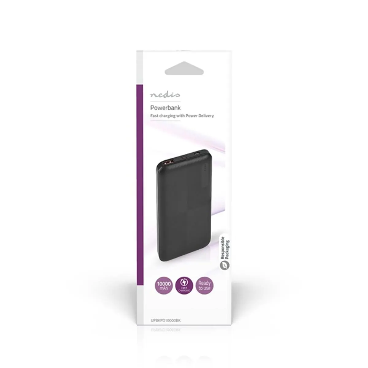 Nedis UPBKPD10000BK külső akkumulátor 10000mAh PD18W USB-C USB-A fekete #4