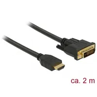 Delock 85654 HDMI-DVI kétirányú kábel 2 m fekete #1