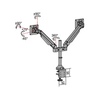 Multibrackets 7350022737181 M VESA Gas Lift Arm Dual Fehér 15-32" 75x75/100x100 dönthető forgatható asztali #4