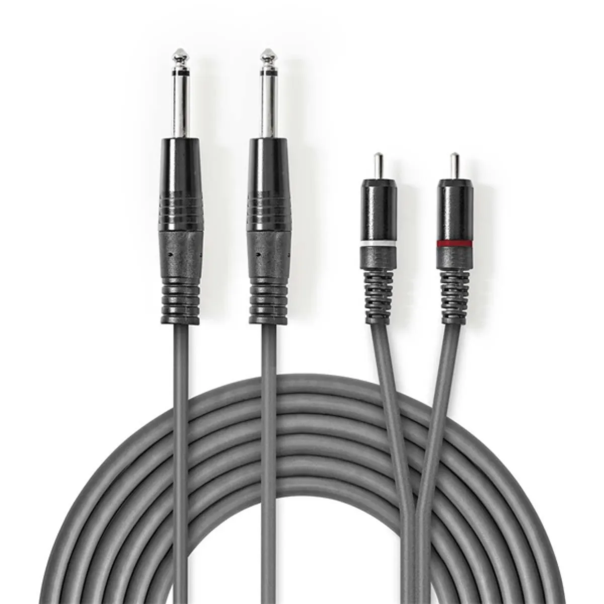 NEDIS COTH23320GY50 OnStage audio kábel 2x 6,35 mm dugó - 2x RCA-dugó 5m szürke #2