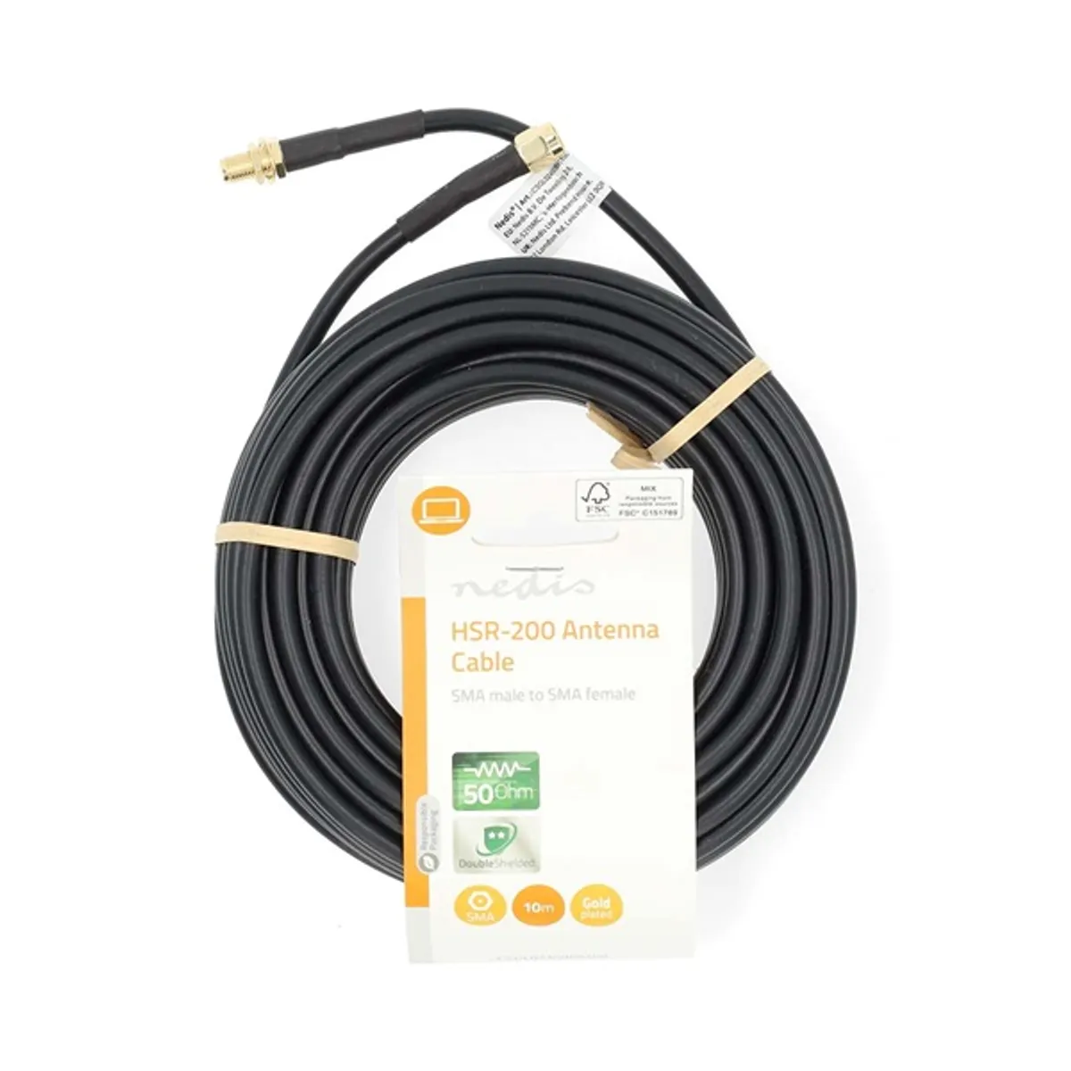 Nedis CSGL02400BK100 SMA kábel apa, anya aranyozott érintkezők, 50 Ohm, kettős árnyékolású, 10 m #3
