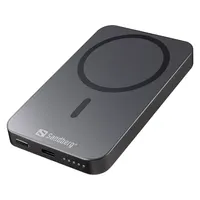 SANDBERG 420-96 Mag Wireless Powerbank 5000 ALU MagSafe-kompatibilis 15W vezeték nélküli töltés USB-C 20W PD