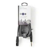 Nedis COTH15100GY30 XLR 3-tűs szimmetrikus audió kábel 3m 6,35 mm dugó nikkelezett #3