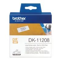 BROTHER DK11208 etikett címke tekercs 38x90 mm fehér alapon fekete 400 db elővágott #1