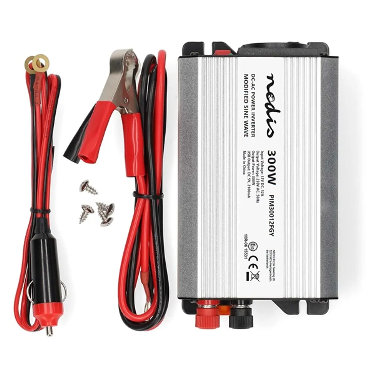 Nedis PIM30012FGY inverter módosított szinusz 12 V DC bemenet 230 V AC kimenet usb porttal 300 W 600 W csúcs #6
