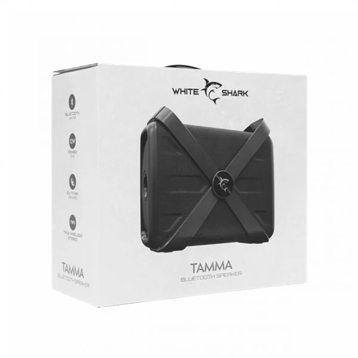WHITESHARK GBT-58 TAMMA 12 W RMS BT 5.0 2x77 mm 60 Hz-20 kHz 3000 mAh 4-5 h TF kártya 64 GB USB AUX FM TWS #8