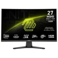 MSI DT 9S6-3CE91H-009 játékos monitor 27" 2560x1440 180 Hz VA 0,5 ms 1500R Fekete HDMI DP USB-C USB VESA 100x100