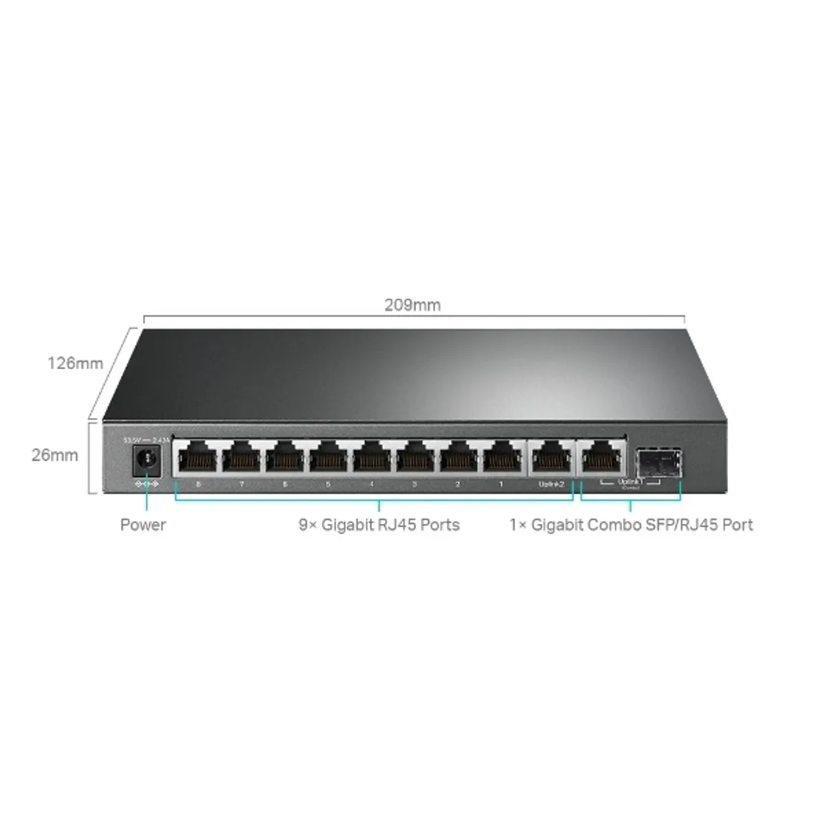TP-LINK TL-SG1210MPE 10-portos gigabit easy smart switch 8 poe porttal és 1x sfp rj45 kombó port #2