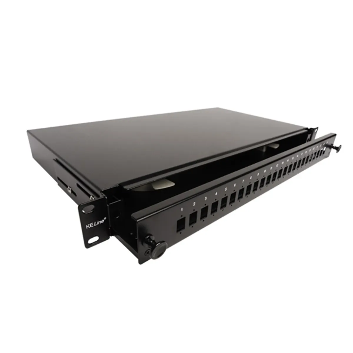 KELINE RAB-FO-X47-SL kihúzható patch panel 1U 24xSC LC duplex LSH E2000 toldó #1