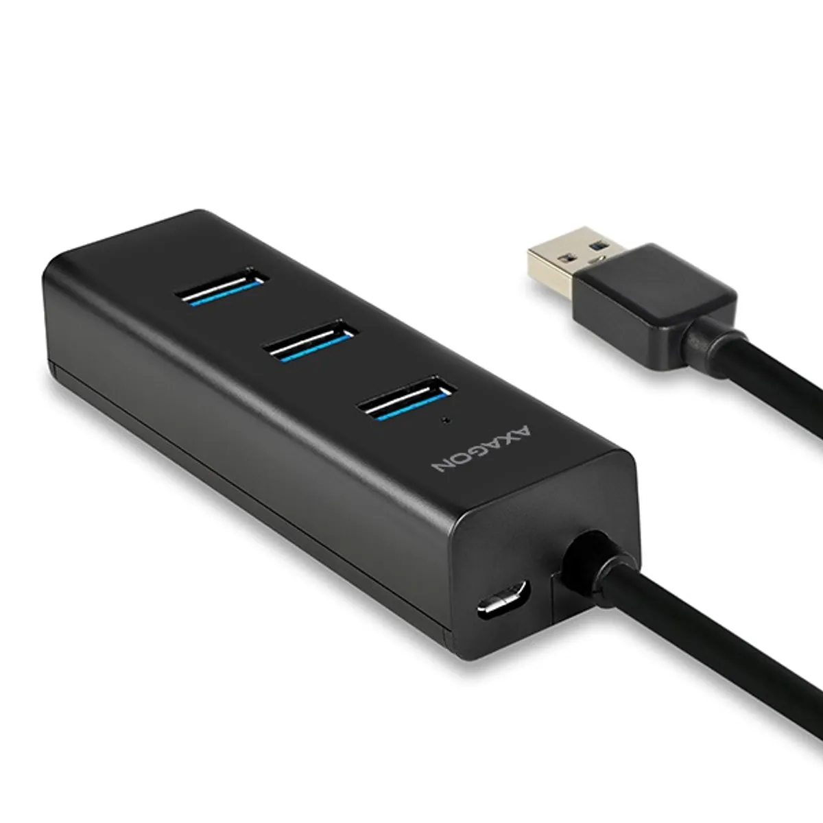 AXAGON HUE-S2BL USB 3.0 töltő hub 4x USB 3.0, 1,2 m kábel, külső tápellátás, portonként 2 A #3