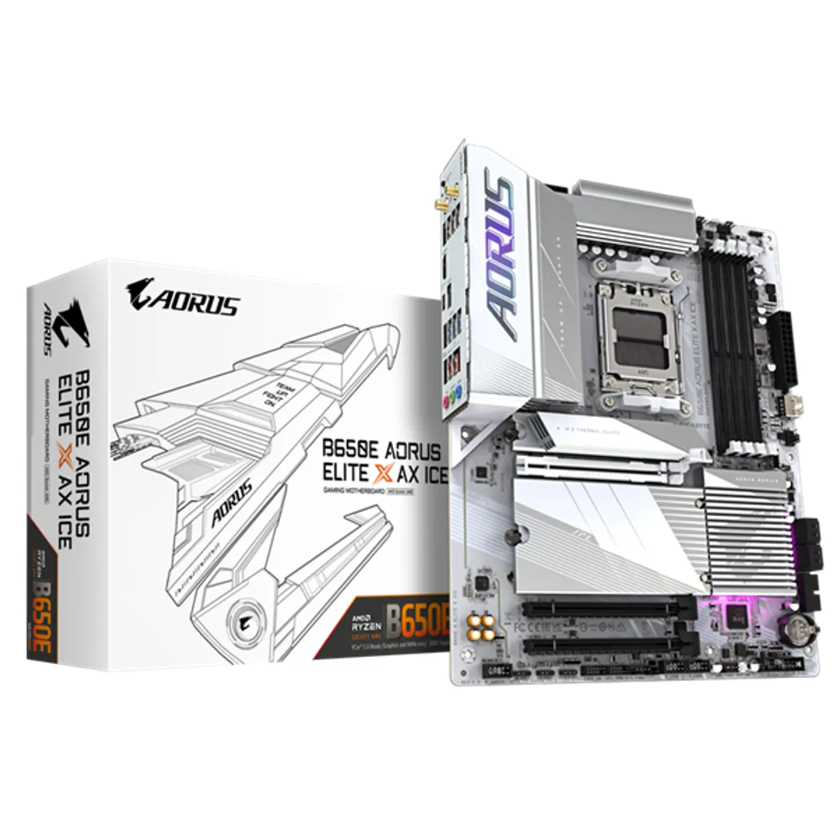 Gigabyte B650E AORUS ELITE X AX ICE AORUS Elite AM5 ATX DDR5 5200 MHz 4x DIMM M.2 RAID LAN 2.5G Wi-Fi HDMI DP #1