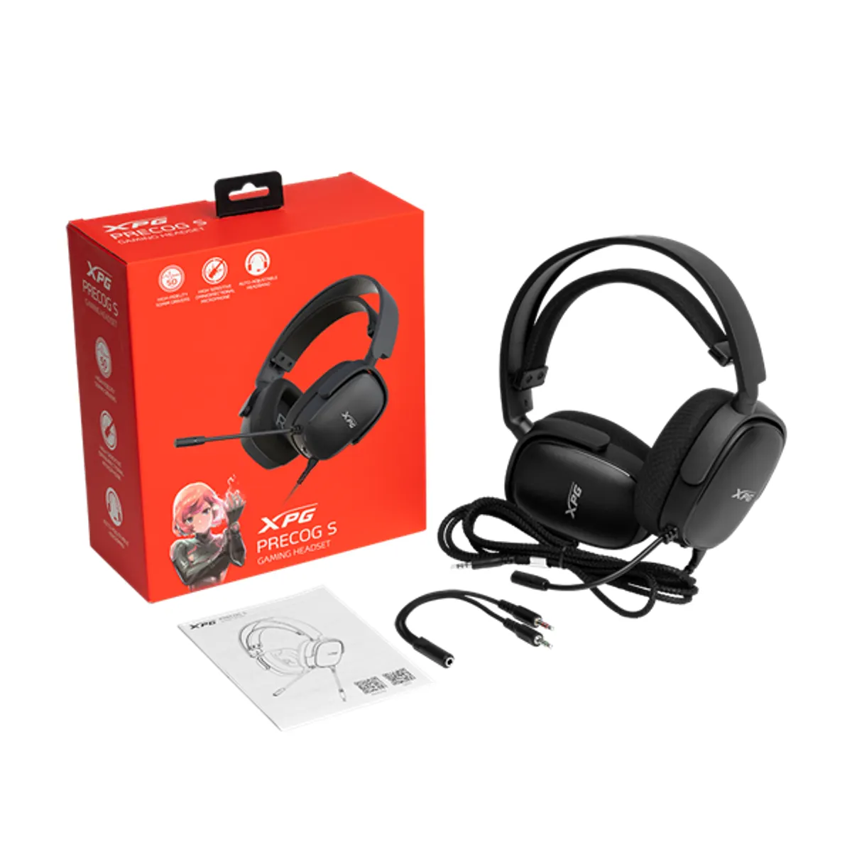 ADATA PRECOG S-BKCWW Precog 3.5mm jack PCtelefon igen sztereó fekete vezetékes #1