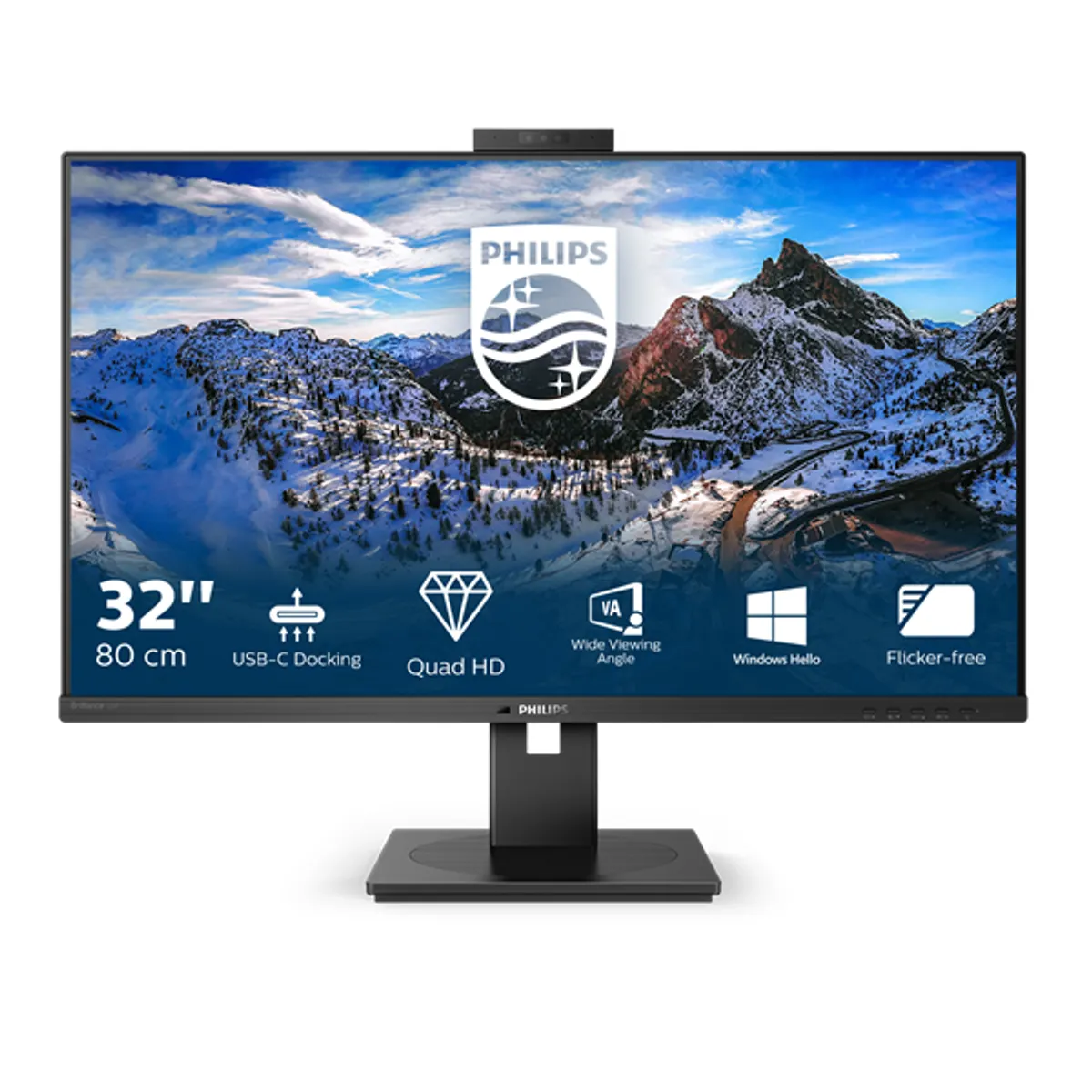 PHI MON 326P1H/00 monitor ips 31.5" 2560x1440 75 Hz 4 ms usb-c hdmi dp usb hub webkamera hangszóró vesa 100x100 állítható #1