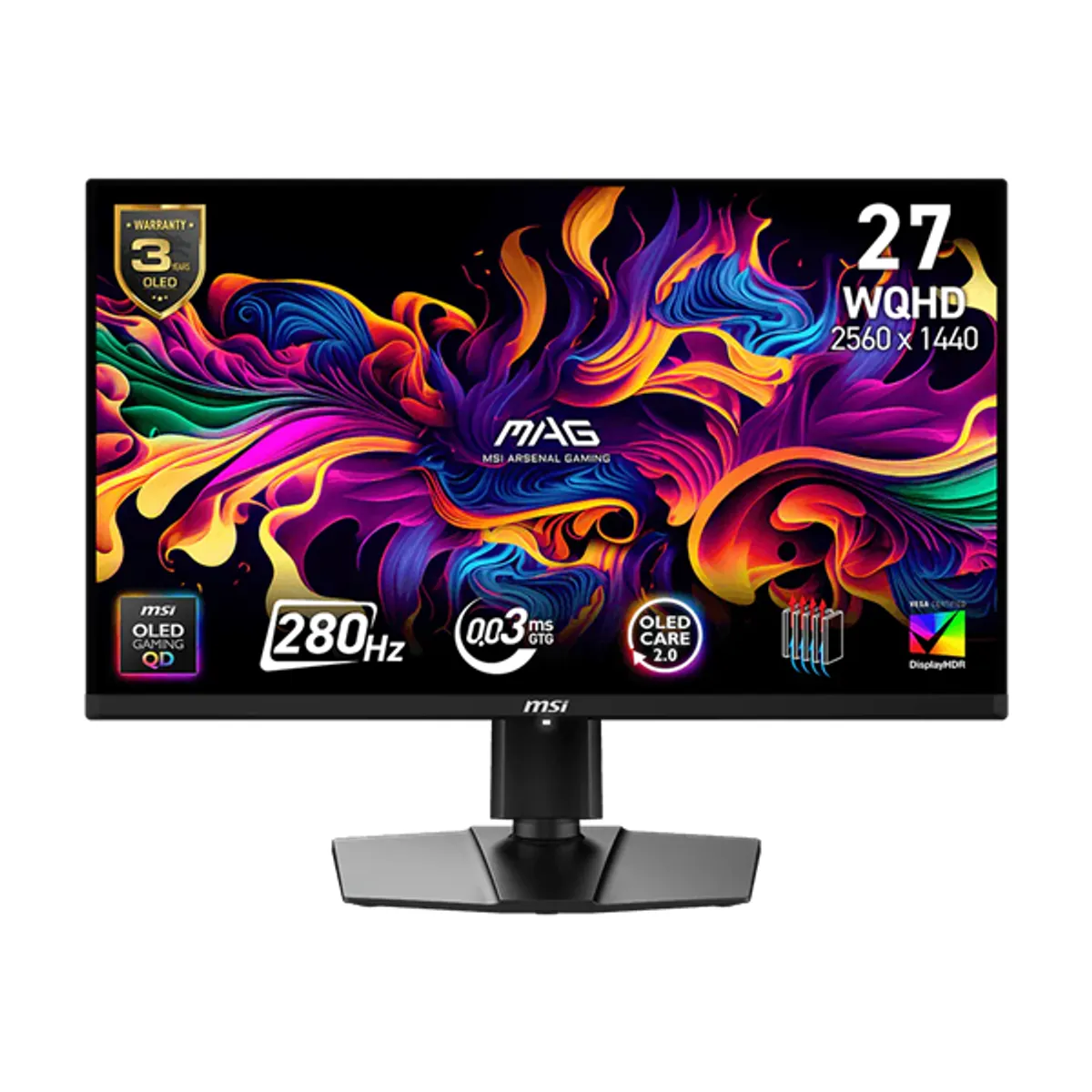 MSI DT 9S6-3CF19T-001 játékmonitor OLED 26,5" 2560x1440 280 Hz 0,03 ms HDR 178 USB-C HDMI DP VESA 100x100 #1