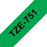 Brother TZE751 TZe-751 laminált szalag 24 mm zöld alapon fekete 8 m #1