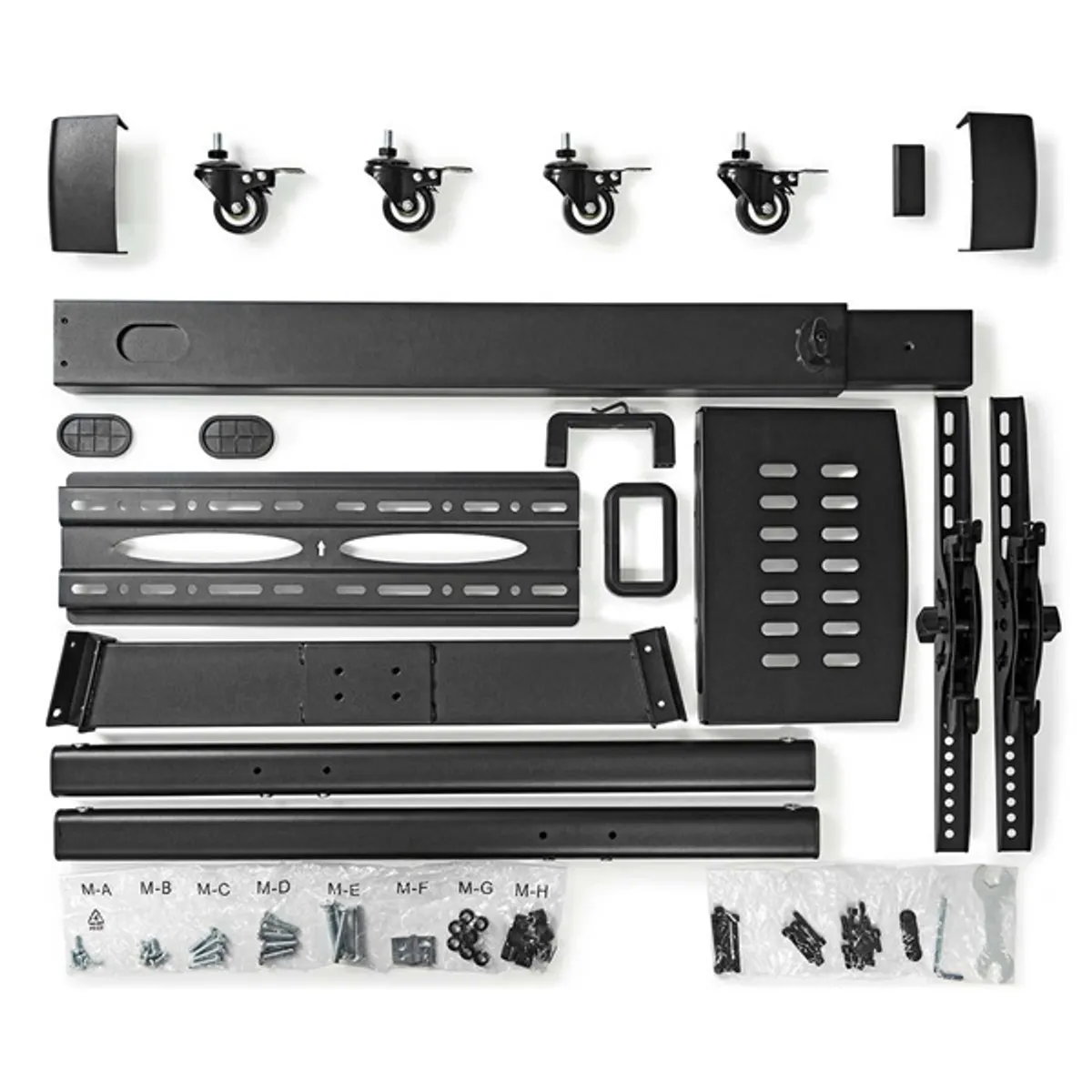 Nedis TVSM5100BK állvány 32"-55" max 35 kg, 4 kerék, állítható magasság 1160-1510 mm, dőlésszög +10/-10, VESA 100x100 200x100 200x200 300x200 300x300 400x200 400x300 400x400 #7