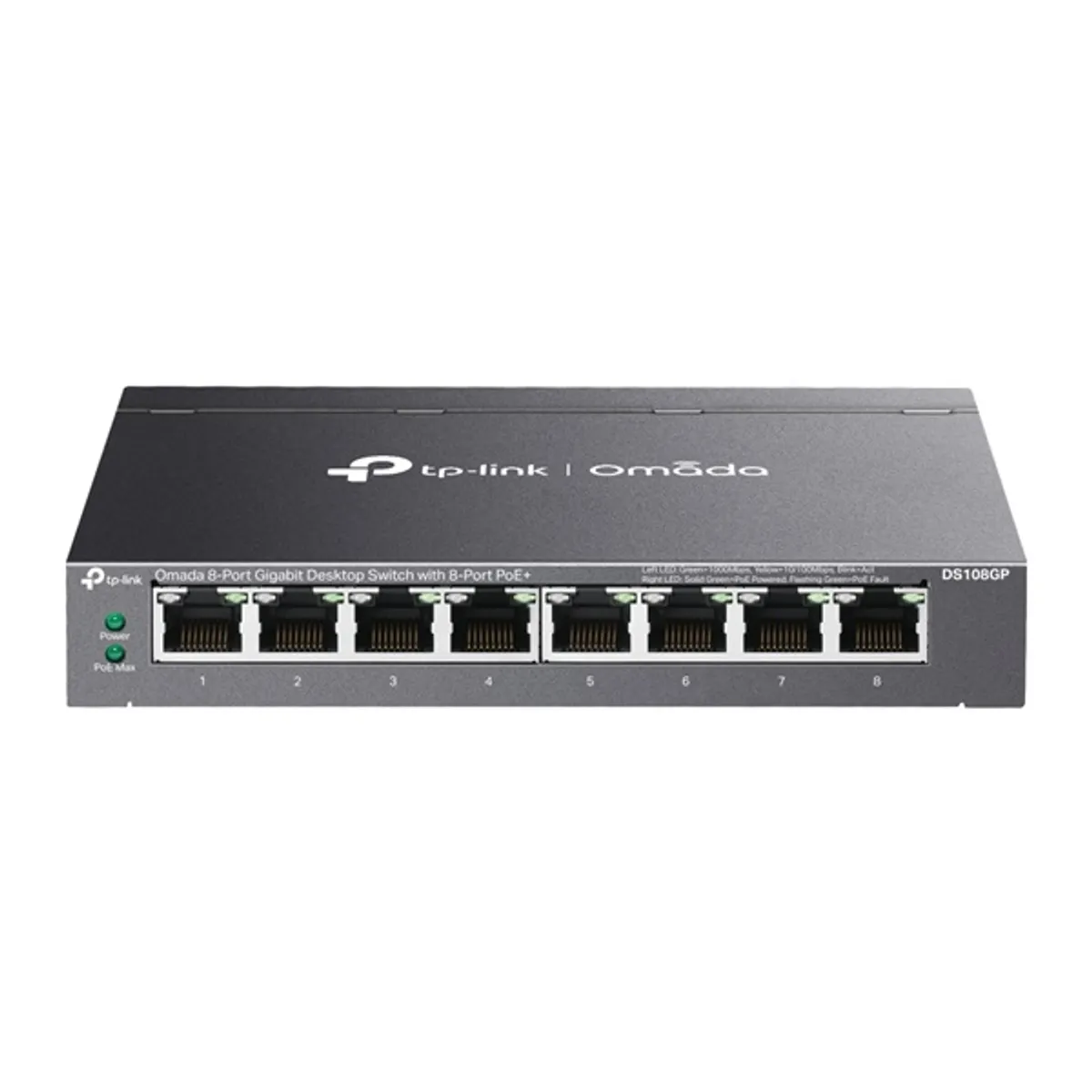TP-LINK DS108GP Omada 8-portos gigabit PoE asztali kapcsoló 8 PoE portok 802.3af és at 16 Gbps #1