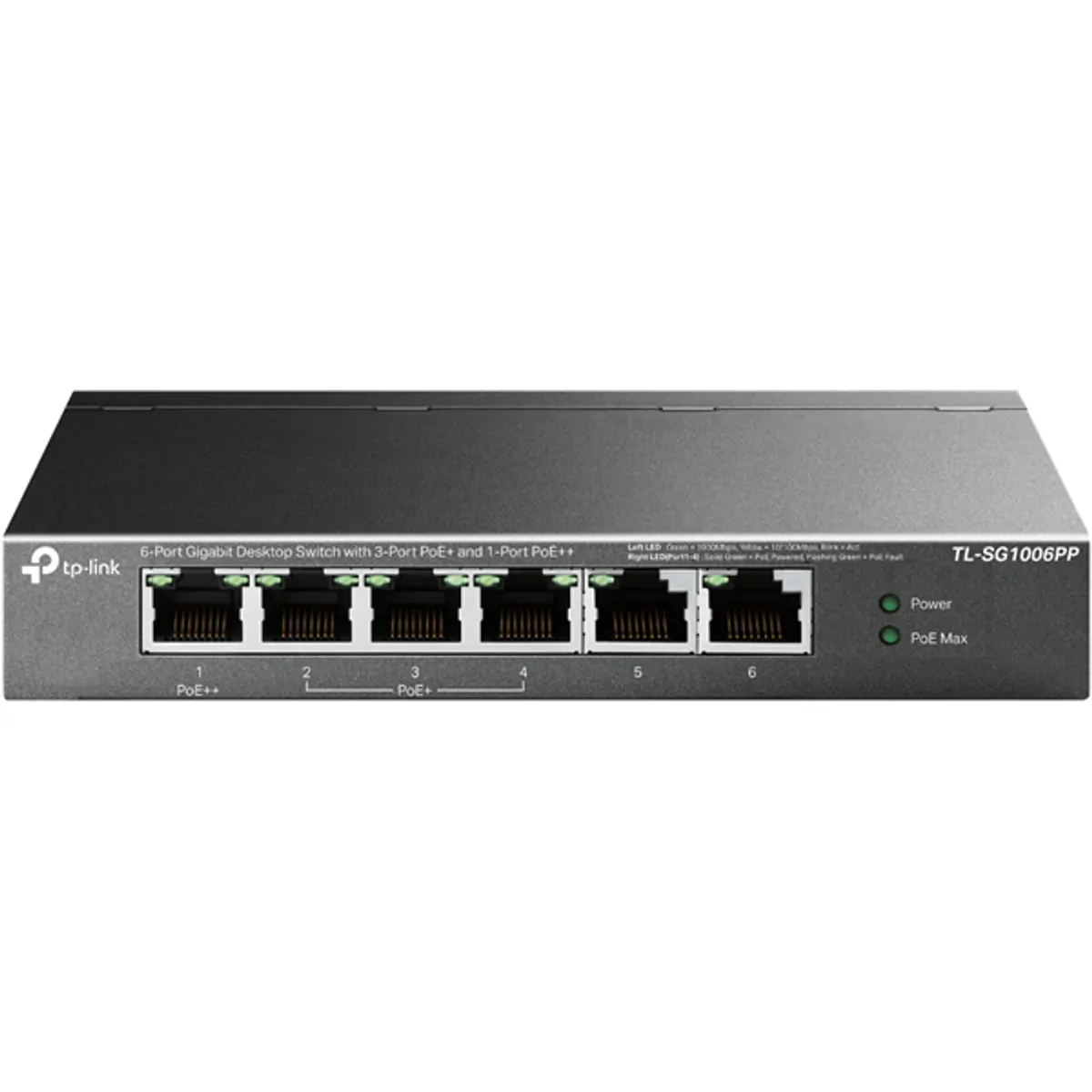 TP-LINK TL-SG1006PP 6-portos Gigabit asztali kapcsoló 3 PoE plus port és 1 PoE plus port 12 Gbps 64 W #1