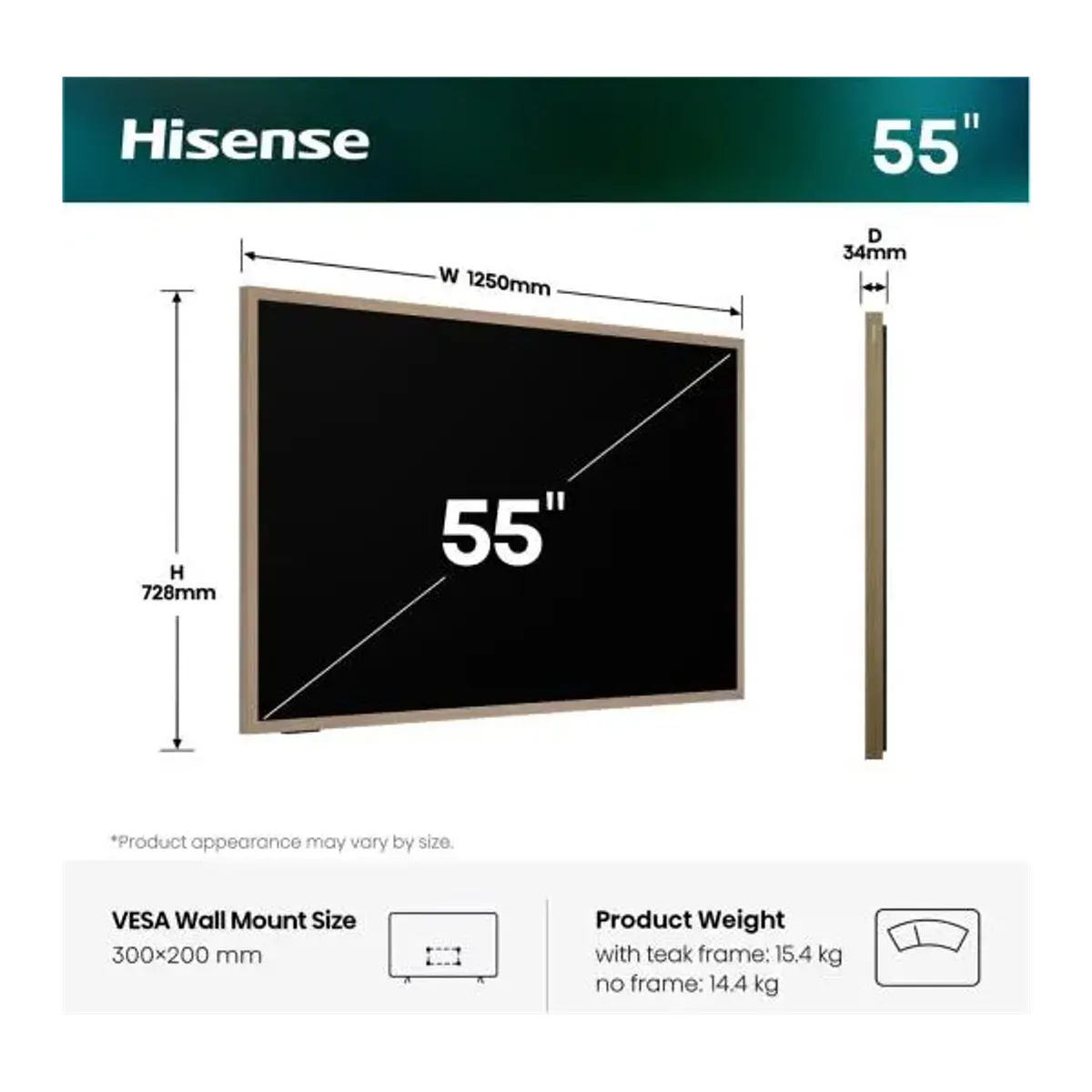 HISENSE 55S7S Hi-QLED Canvas TV 55" 4K 144Hz HDMI 2.1 eARC VRR Wi-Fi Bluetooth USB #2