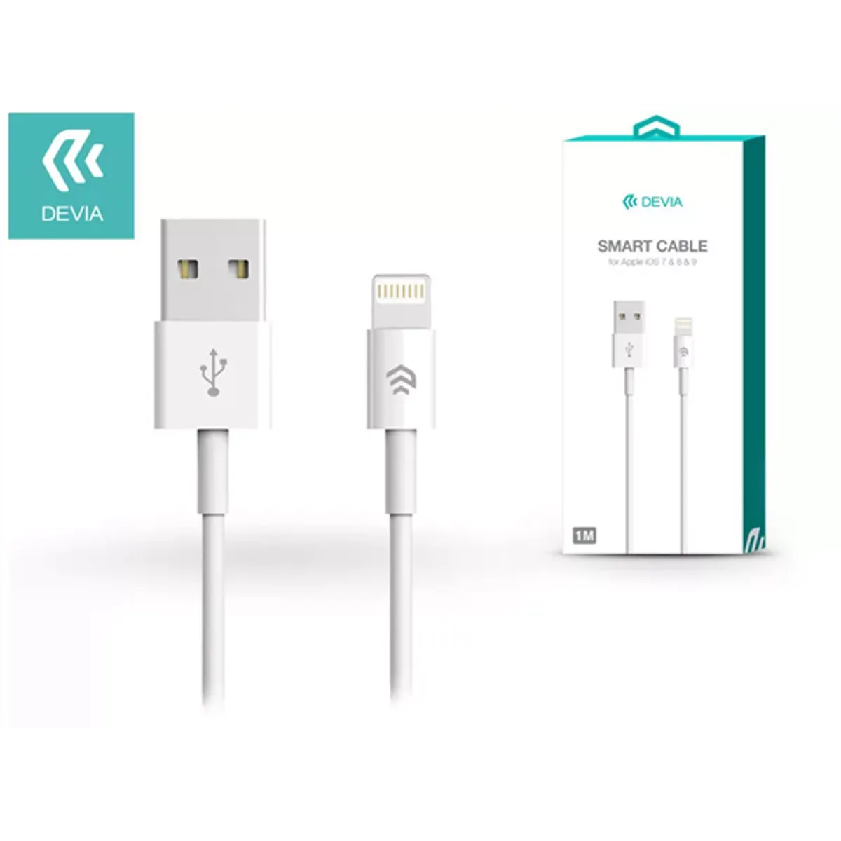 Devia ST986650 Smart Lightning adatkábel 1 m fehér USB-A Lightning #1