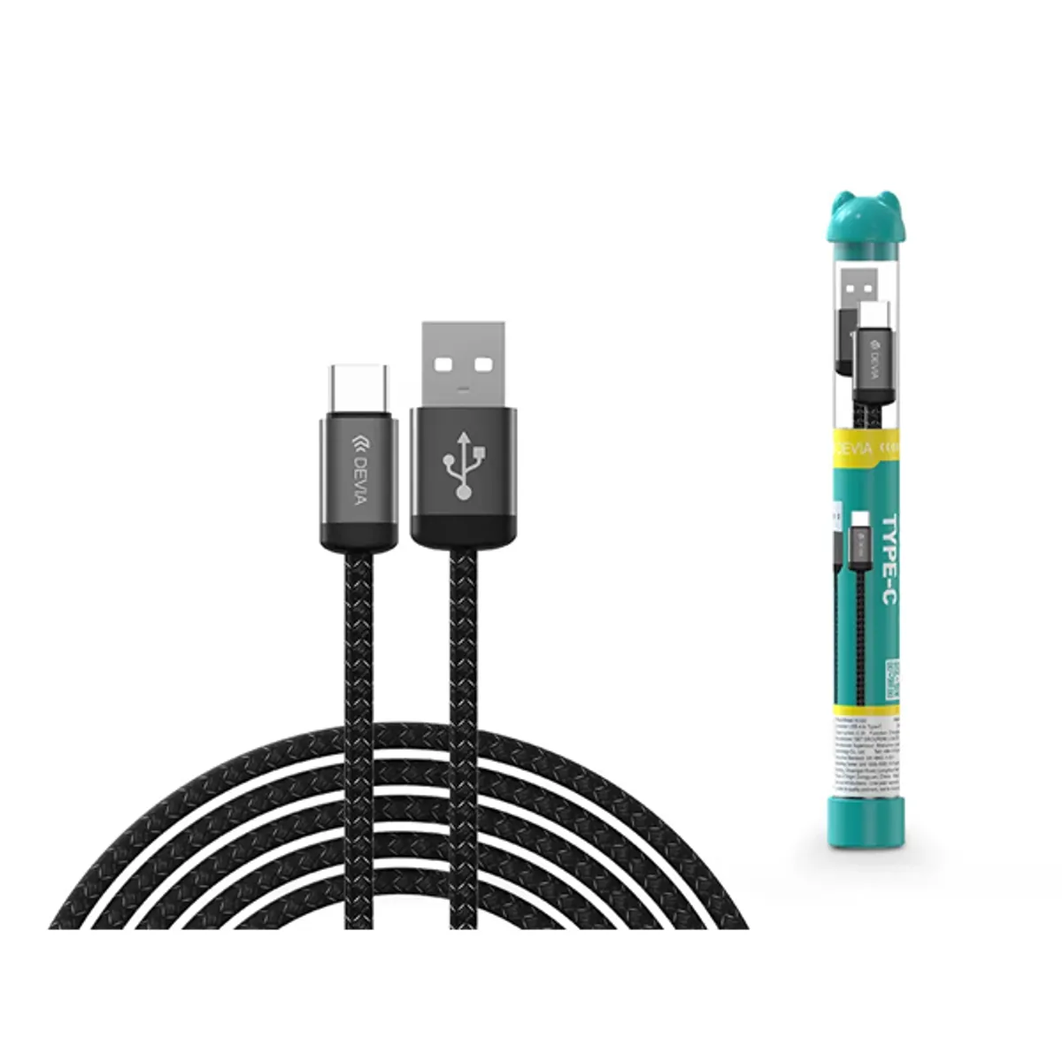 DEVIA ST107861 Gracious Tube USB-A - USB-C 1m fekete #1