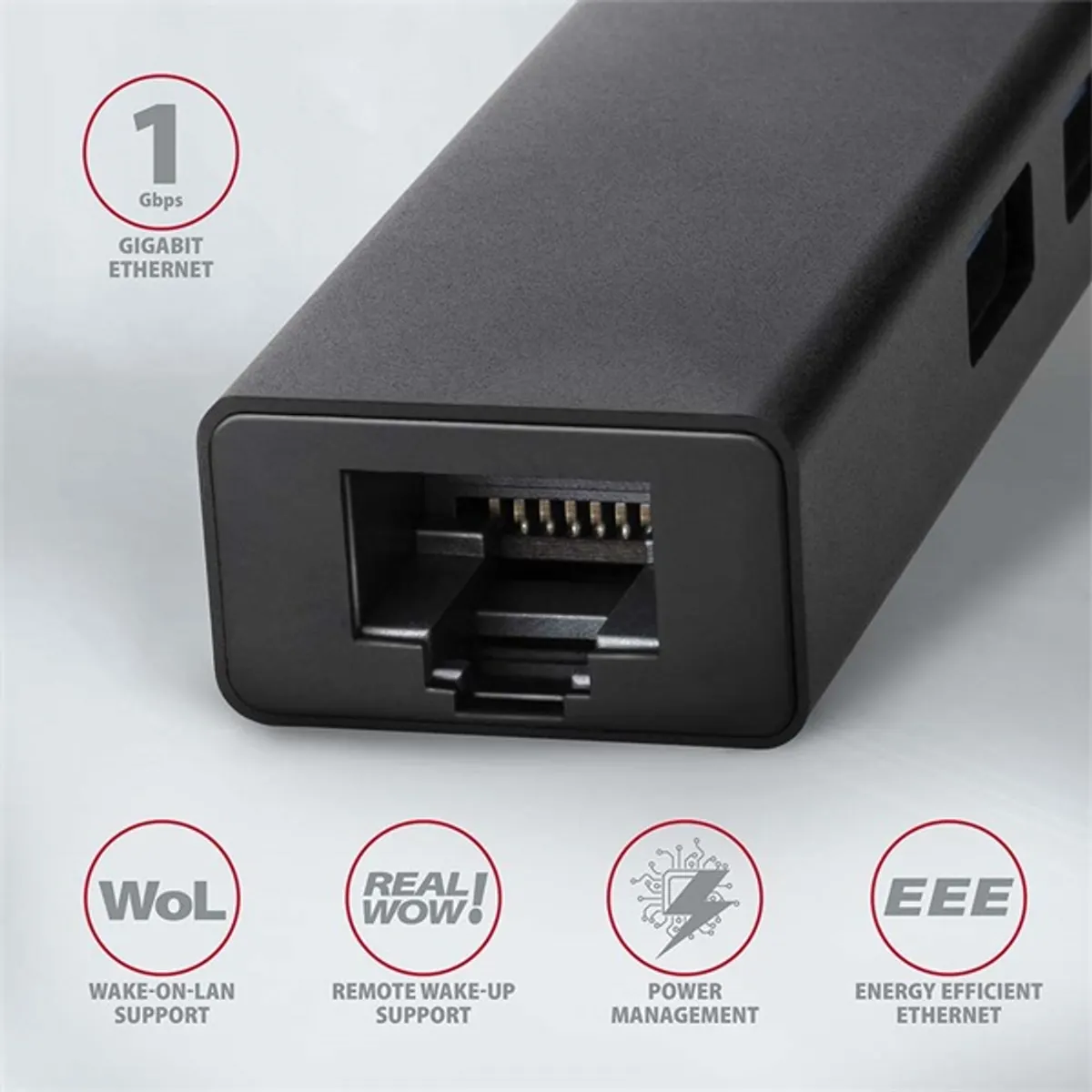 AXAGON HMA-GL3A 3-portos usb hub és gigabit lan usb 3.2 gen 1 #3