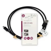 Nedis CCGL60500BK10 Usb adatkábel USB-A dugó USB Micro-B dugó 1 m USB 2.0 480 Mbps 10 W #3