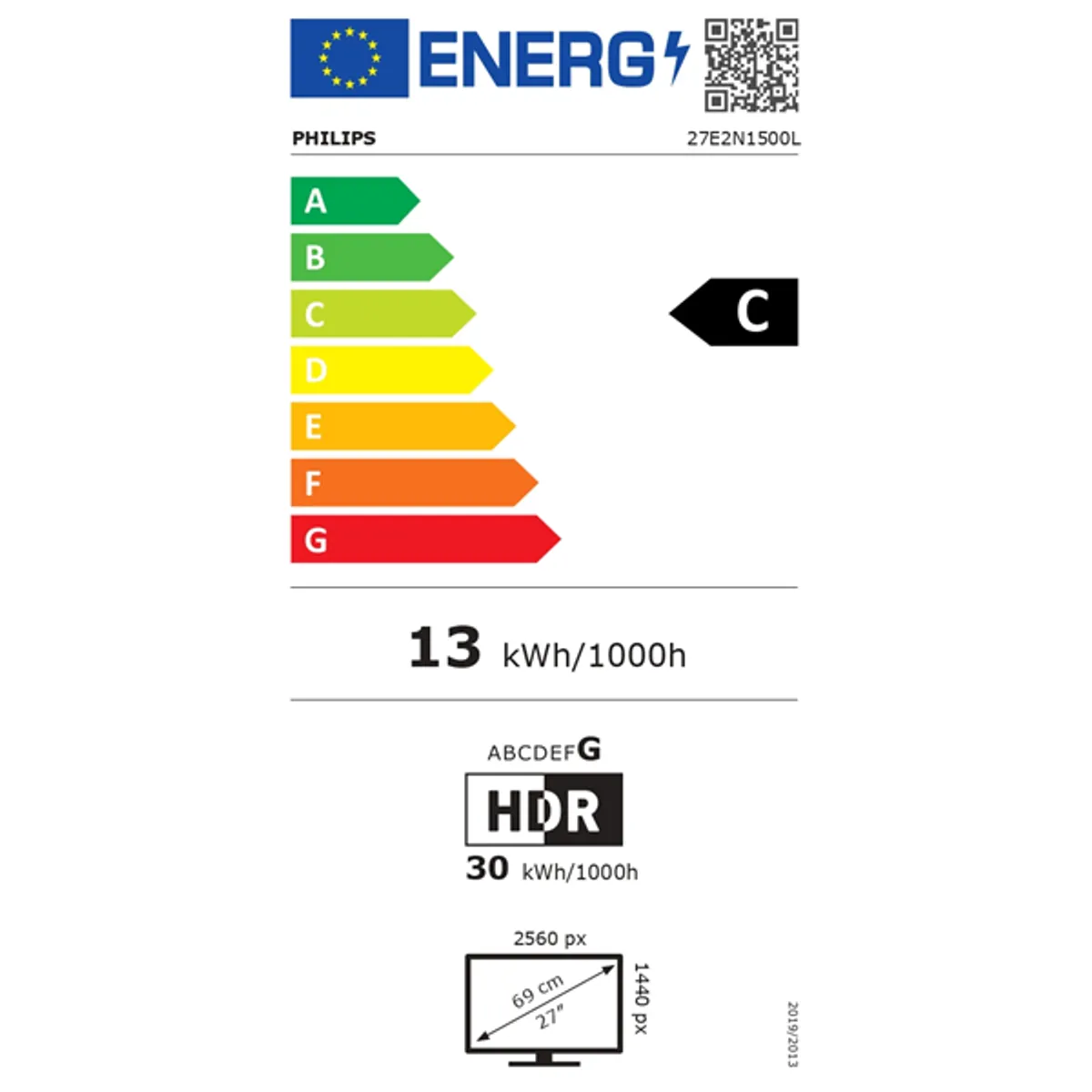 PHI MON 27E2N1500L/00 ips 27" 2560x1440 hdmi dp dönthető vesa 100x100 4ms #9