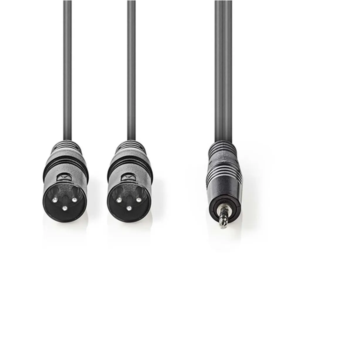 Nedis COTH15310GY30 XLR kábel 2x XLR 3 tűs, 3,5 mm, szimmetrikus, 3 m, sötét szürke #2
