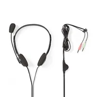 Nedis CHST100BK mikrofonos fejhallgató 2 m 2x 3,5 mm 32 Ohm 105 dB 20 Hz-20 kHz #1