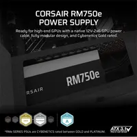 Corsair CP-9020295-EU RM750e 750W ATX 3.1 PCIe 5.1 teljesen moduláris Cybenetics Gold zero RPM mód #2