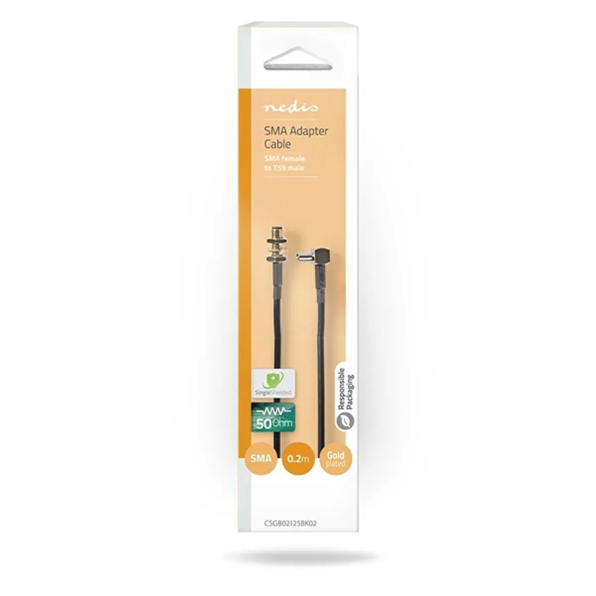 NEDIS CSGB02125BK02 SMA kábel, SMA aljzat - TS9 50 Ohm 0.20 m aranyozott érintkezők PTFE szigetelés #3