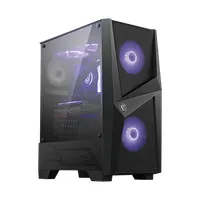 MSI PCC MAG FORGE 100M Mag Forge 100M 2x3.5" HDD bővítőhely, 2x120mm előlapi USB, mic, spk, fekete PSU nincs