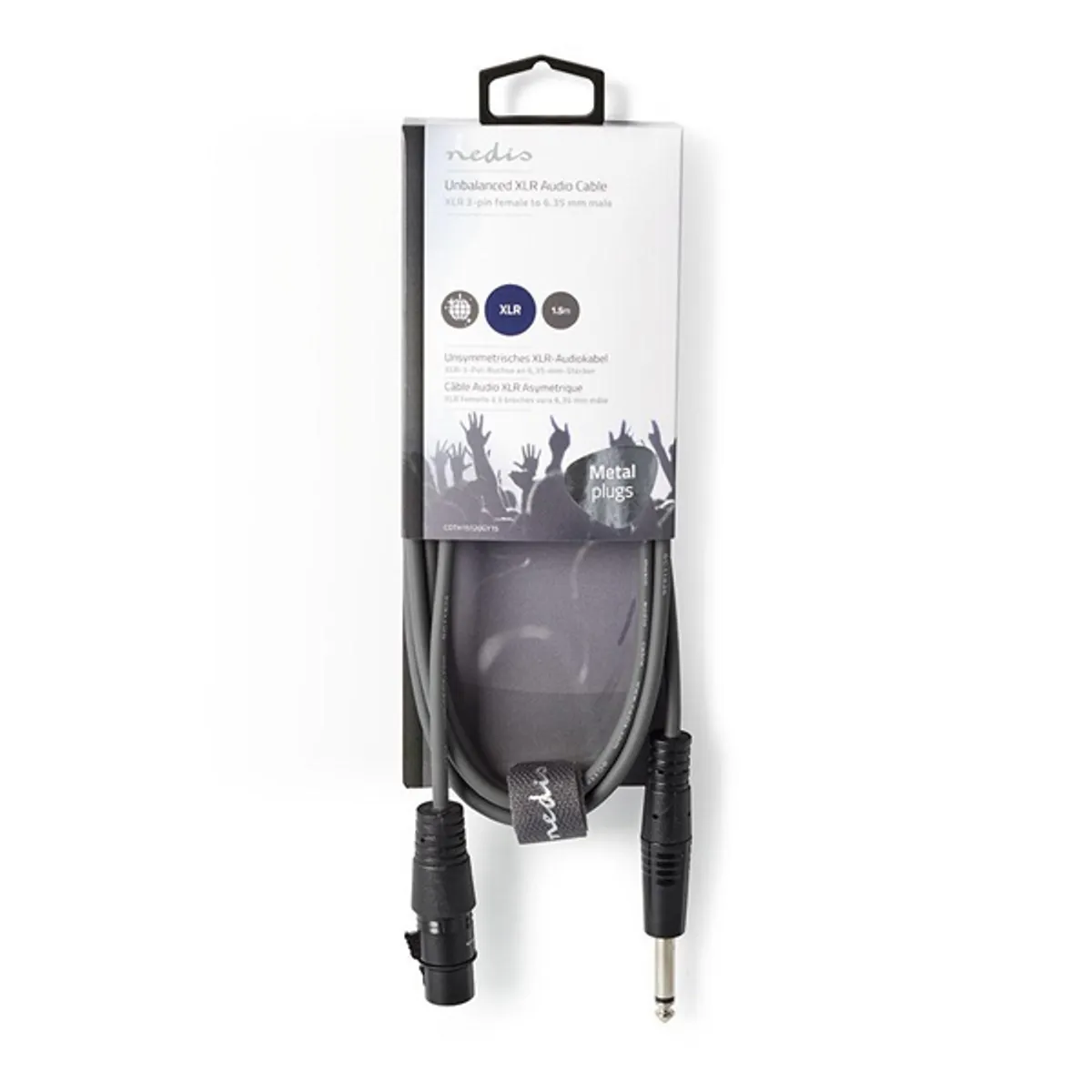 NEDIS COTH15120GY15 félprofi audio kábel 6,35 mm mono jack - 3p XLR aljzat, 1,5 m #3