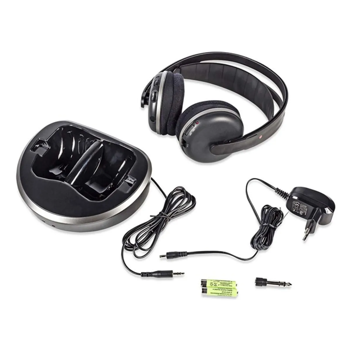 Nedis HPRF210BK vezeték nélküli fejhallgató 40 mm, 100 m hatótávolság, töltőállomás, USB-C #6
