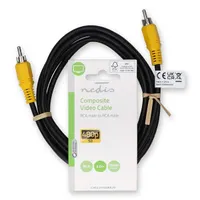 Nedis CVGL24100BK20 kompozit videó kábel, RCA dugó - RCA dugó, hossz 2m #3