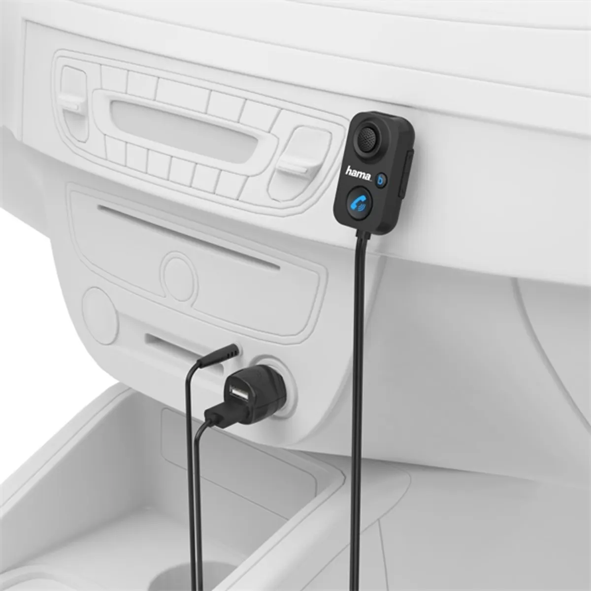 Hama 00014167 autós kihangosító aux bemenet bt 5.1 1 m kábel 12 V-os USB töltő #2