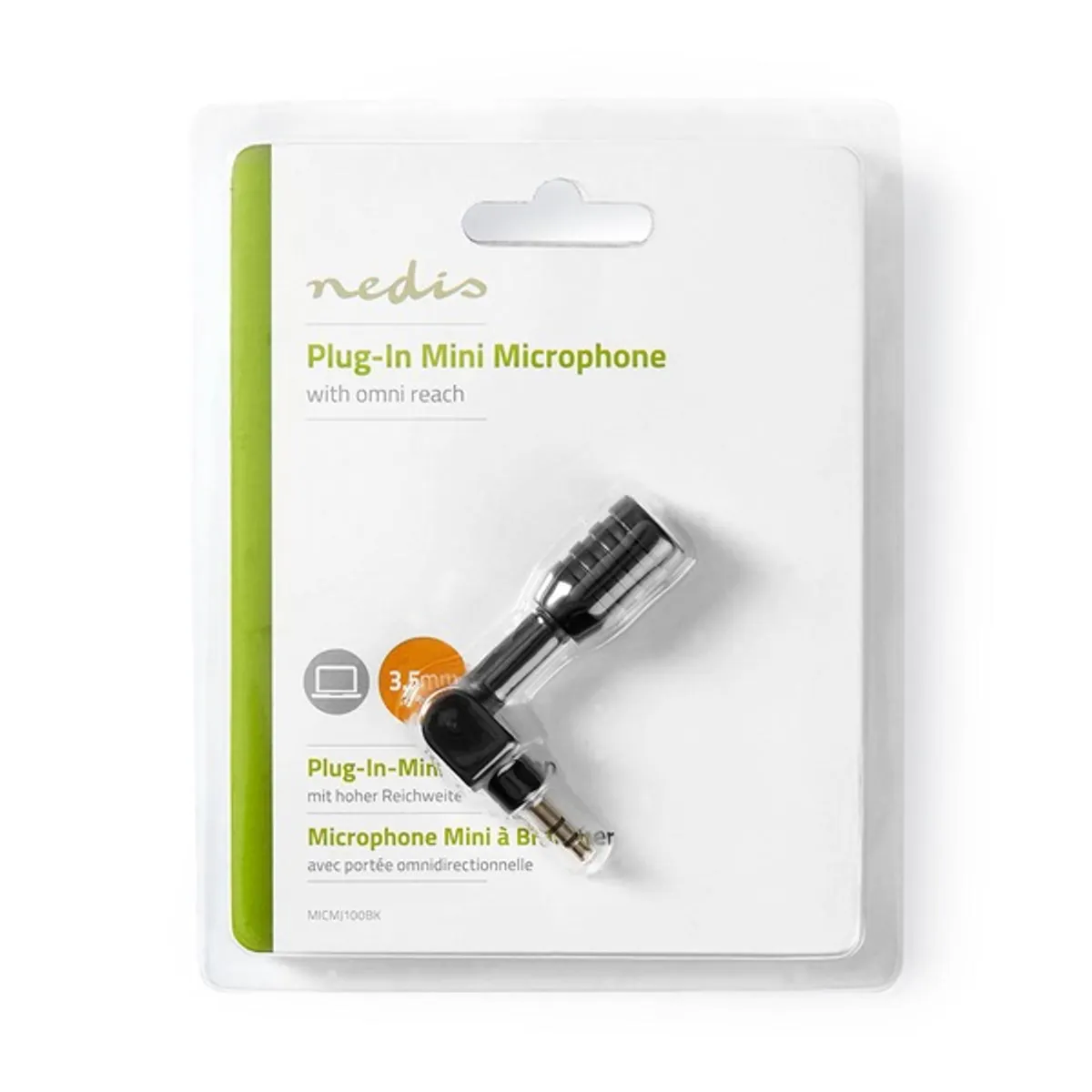 Nedis MICMJ100BK mikrofon 3,5 mm omnidirekcionális frekvencia 100 Hz-10 kHz impedancia 2200 ohm fekete #5