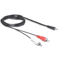 Delock 84212 Audio kábel 3,5 mm sztereó jack 2x RCA 5 m fekete
