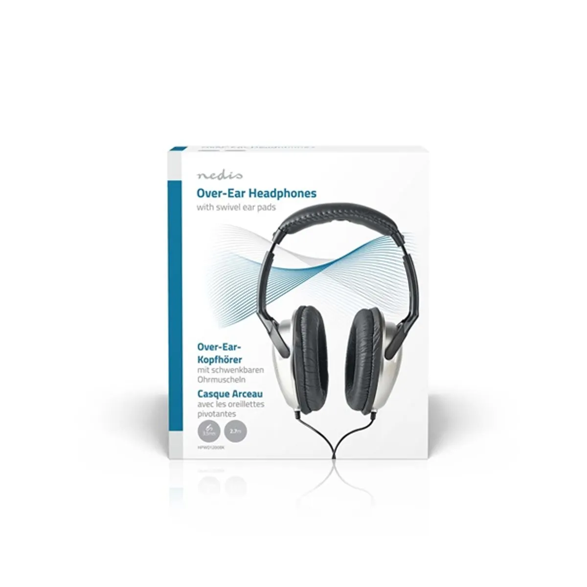 Nedis HPWD1200BK fejhallgató 40 mm neodímium, 2,7 m kábel, teljes fülfedő, aranyozott dugaszok #8