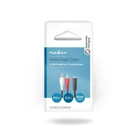 NEDIS CAGB22255BK02 3,5 mm aljzat RCA dugó x2 sztereó audiokábel 0,20 m fekete nikkelezett #3